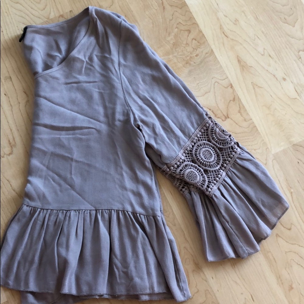 Beige Peplum Top
